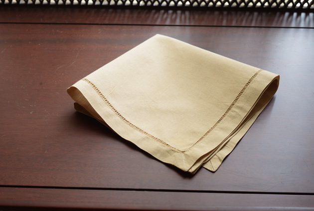 Hemstitch Handkerchief with Soybean Colored